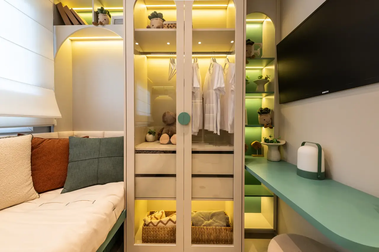 Segundo dormitório do apartamento decorado Flow Limão
